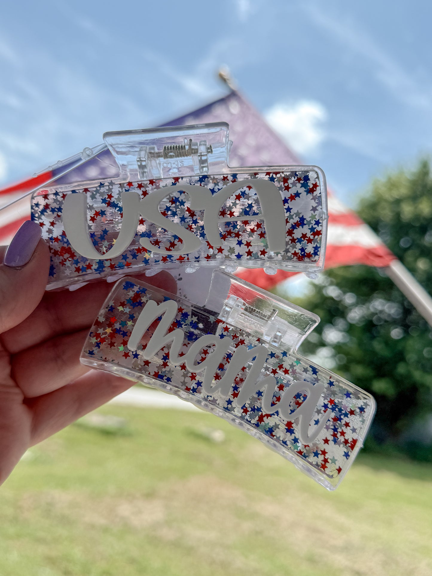 4" Americana Hair Clips