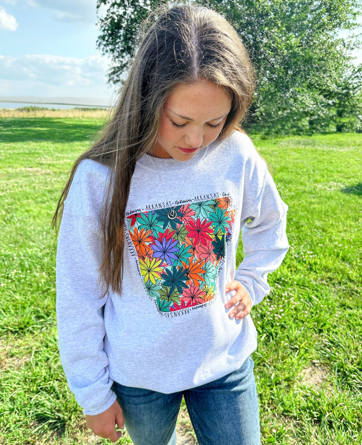 Floral Arkansas Crewneck Sweatshirt