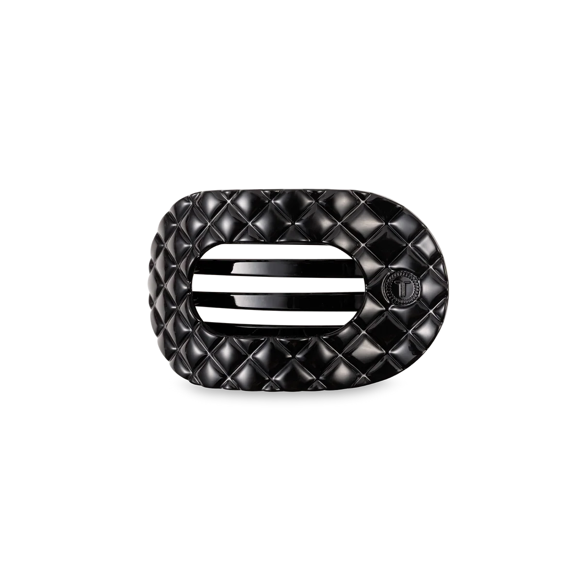 Jet Black Quilted Teleties Flat Clip