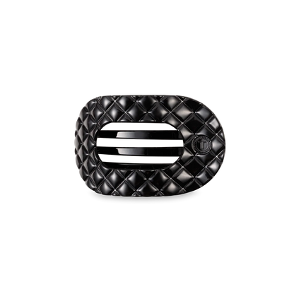 Jet Black Quilted Teleties Flat Clip