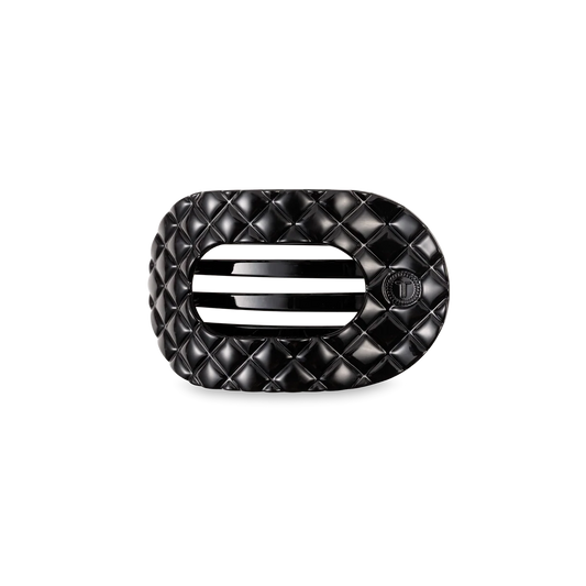 Jet Black Quilted Teleties Flat Clip