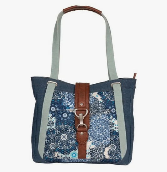 Cora Up-Cycled Canvas and Durrie Tote