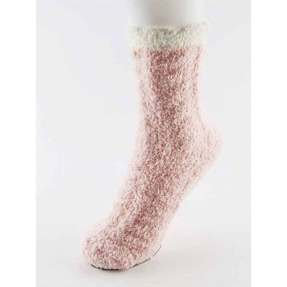 Cable Knit Pattern Two Tone Cozy Socks