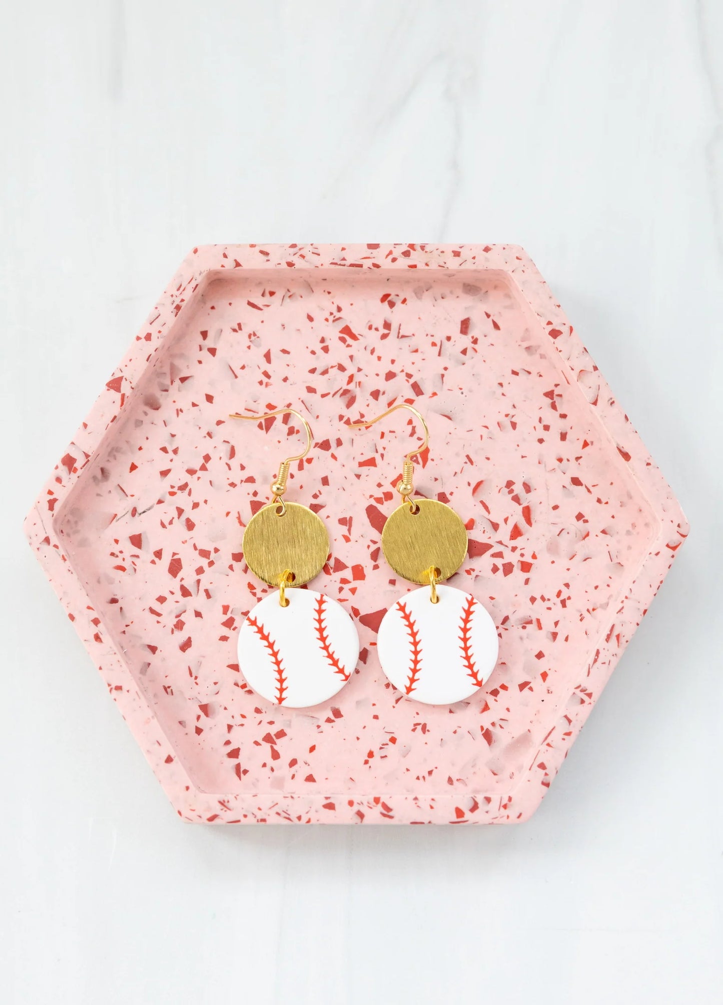 Baseball Coin Dangle Earrings