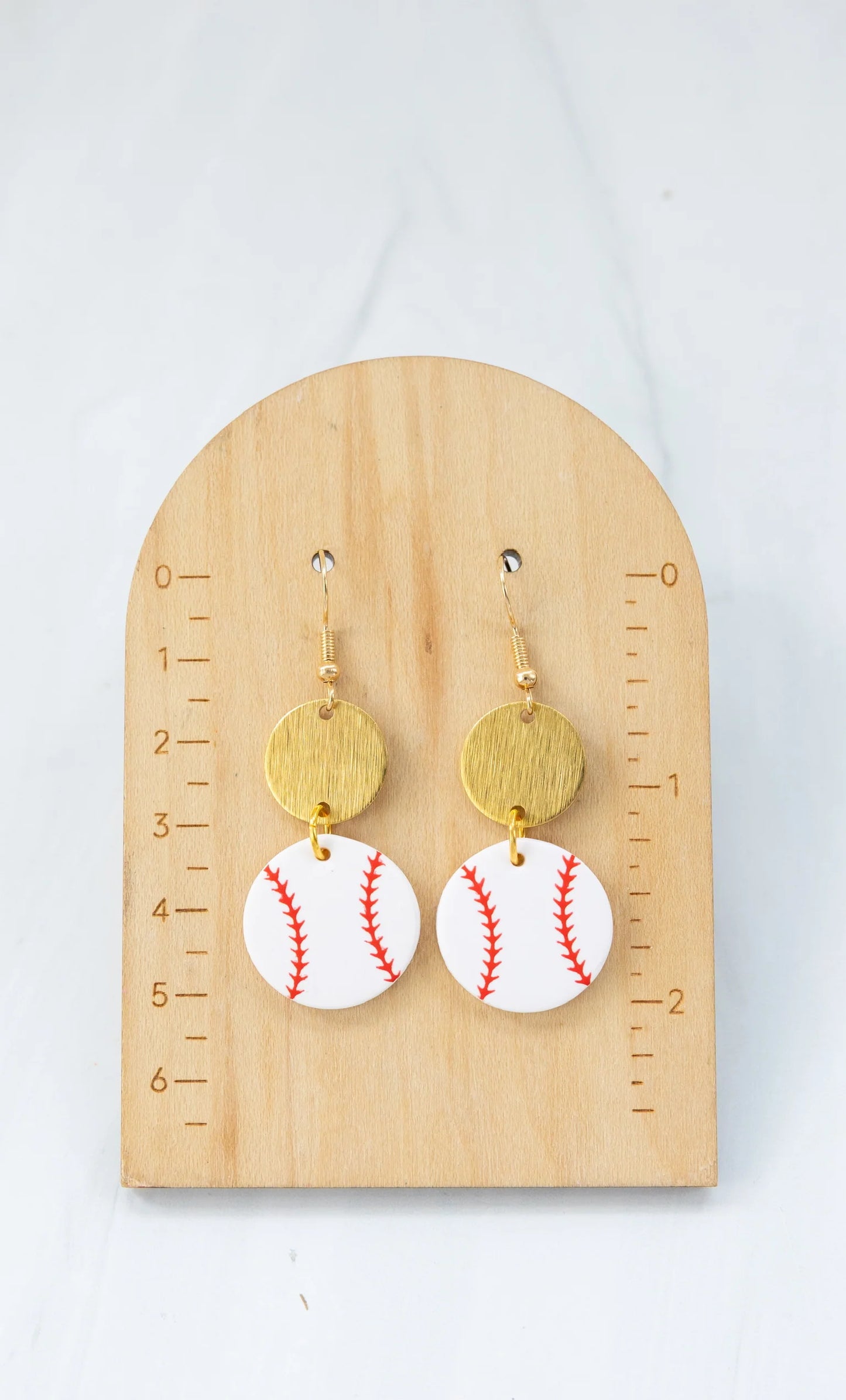 Baseball Coin Dangle Earrings