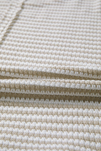 Stripe Ribbed Trim Long Sleeve Oversize Top-3 colors(S-4X)