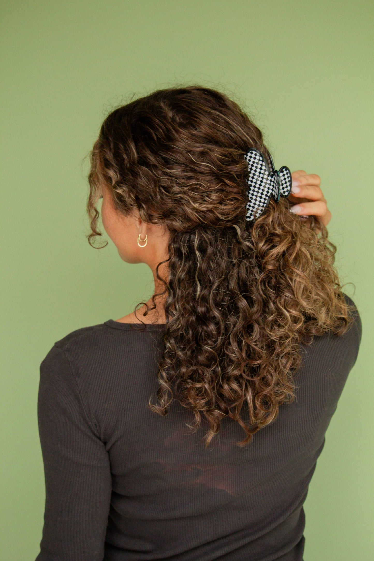 Spooky Checked Claw Clip