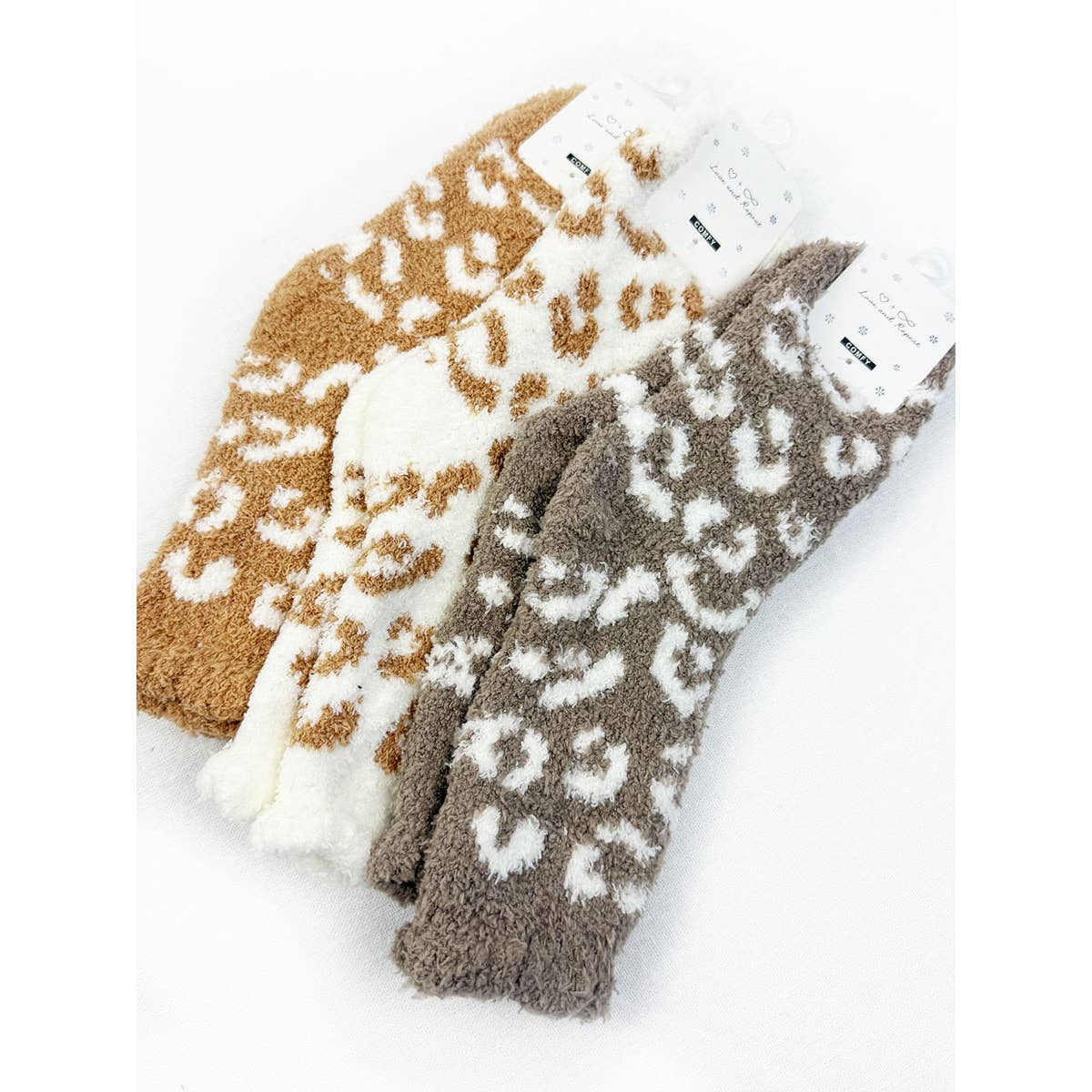 Plush Cozy Leopard Socks