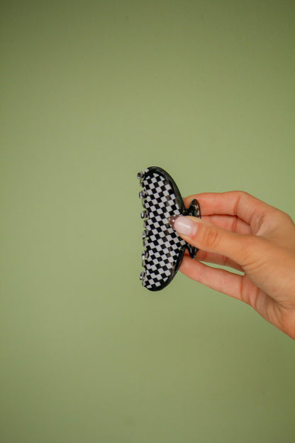 Spooky Checked Claw Clip