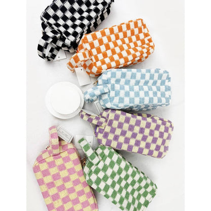 Famous Checker Cosmetic Bag with handle