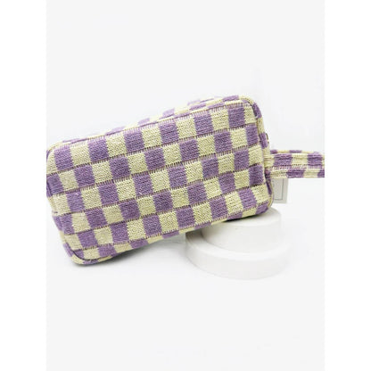 Famous Checker Cosmetic Bag with handle