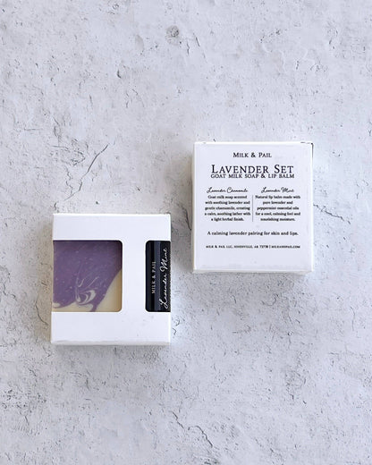 Lavender Gift Set - Goat Milk Soap + Lip Balm