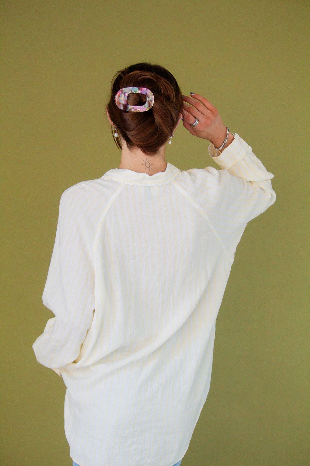 Acetate Circle Cutout Flat Claw Clips