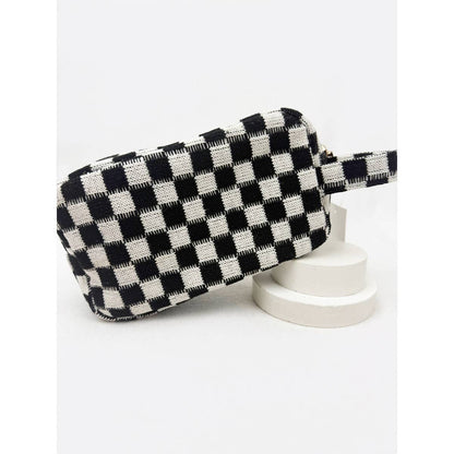 Famous Checker Cosmetic Bag with handle