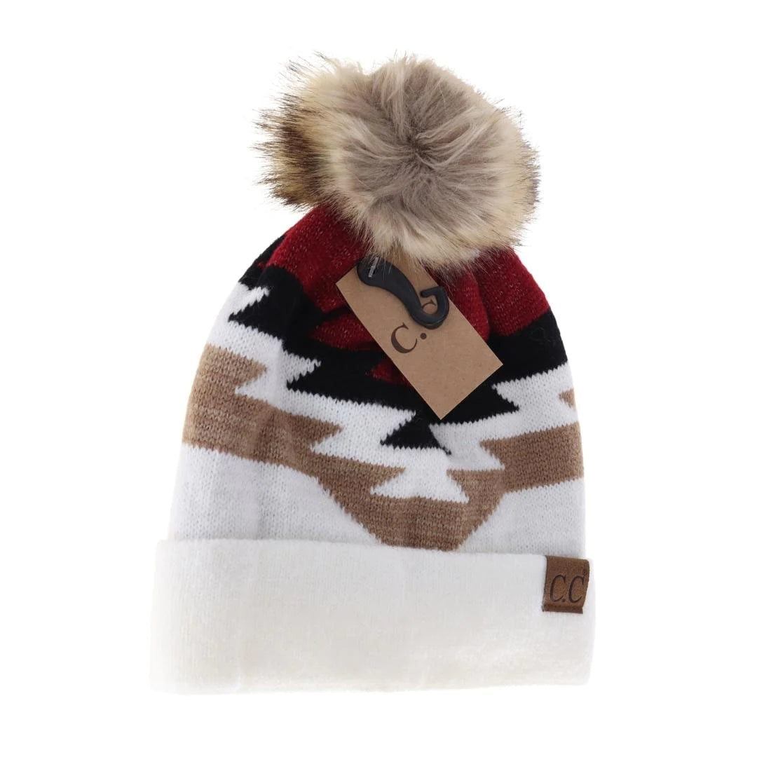 Aztec Natural Faux Fur Pom